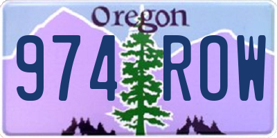 OR license plate 974ROW