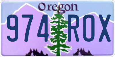 OR license plate 974ROX