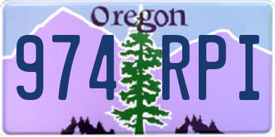OR license plate 974RPI