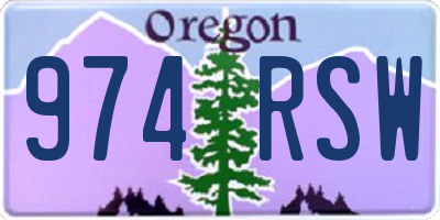 OR license plate 974RSW