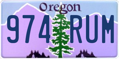 OR license plate 974RUM