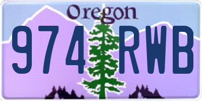 OR license plate 974RWB