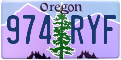 OR license plate 974RYF