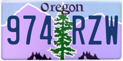 OR license plate 974RZW