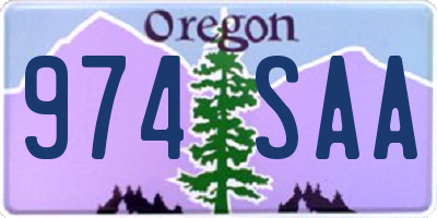 OR license plate 974SAA