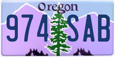 OR license plate 974SAB
