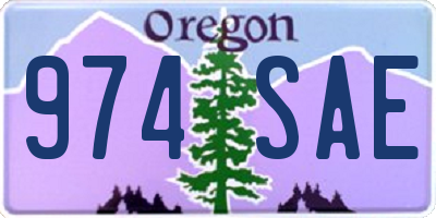 OR license plate 974SAE