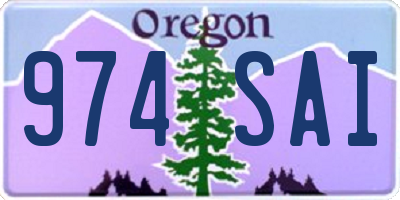 OR license plate 974SAI