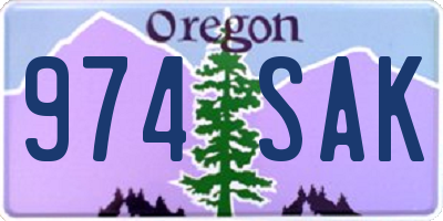 OR license plate 974SAK