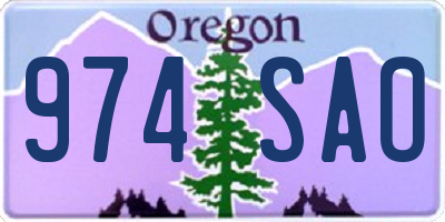 OR license plate 974SAO