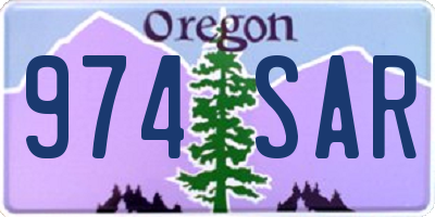 OR license plate 974SAR