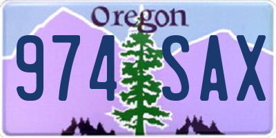 OR license plate 974SAX