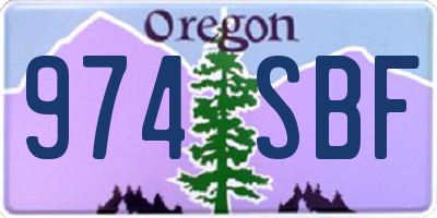 OR license plate 974SBF
