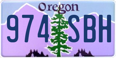 OR license plate 974SBH