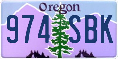 OR license plate 974SBK