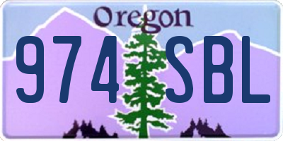 OR license plate 974SBL