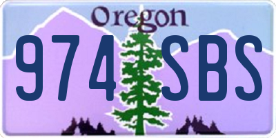 OR license plate 974SBS