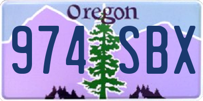 OR license plate 974SBX