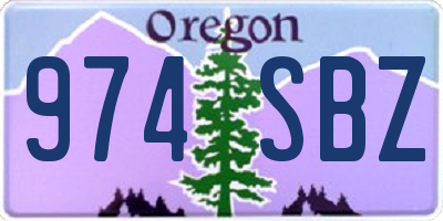 OR license plate 974SBZ