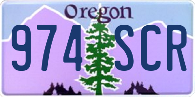 OR license plate 974SCR