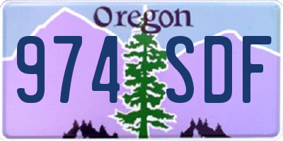 OR license plate 974SDF