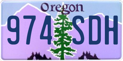 OR license plate 974SDH
