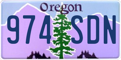OR license plate 974SDN