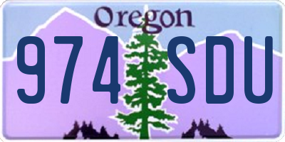 OR license plate 974SDU