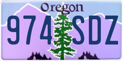OR license plate 974SDZ