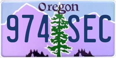 OR license plate 974SEC