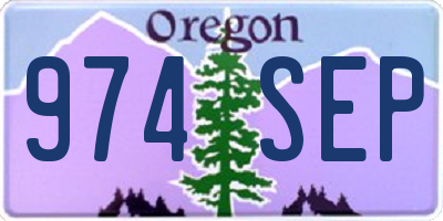 OR license plate 974SEP