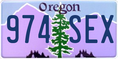 OR license plate 974SEX