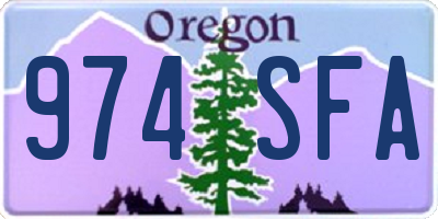 OR license plate 974SFA