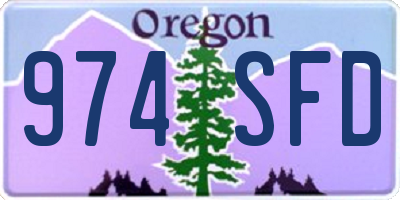 OR license plate 974SFD
