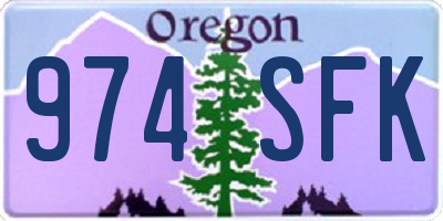 OR license plate 974SFK