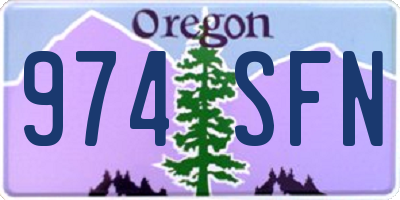 OR license plate 974SFN