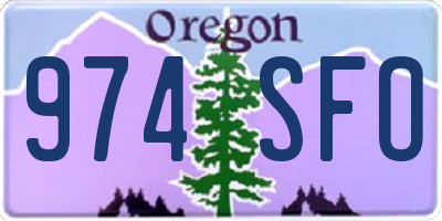 OR license plate 974SFO