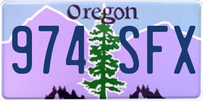 OR license plate 974SFX