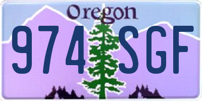 OR license plate 974SGF