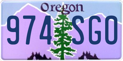 OR license plate 974SGO