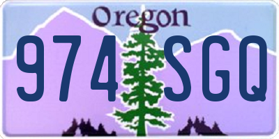 OR license plate 974SGQ