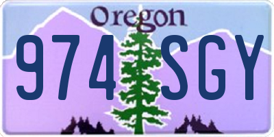 OR license plate 974SGY