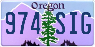 OR license plate 974SIG