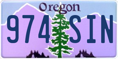 OR license plate 974SIN