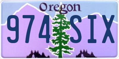 OR license plate 974SIX