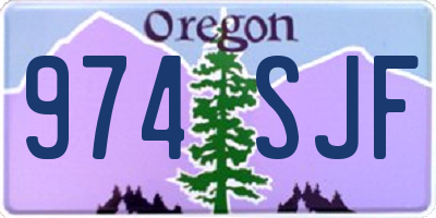 OR license plate 974SJF