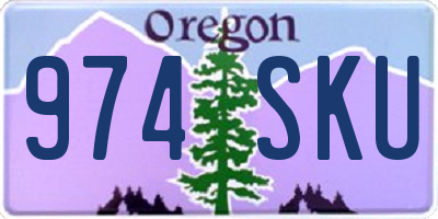 OR license plate 974SKU