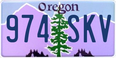 OR license plate 974SKV