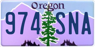 OR license plate 974SNA