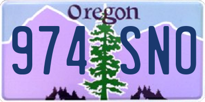 OR license plate 974SNO